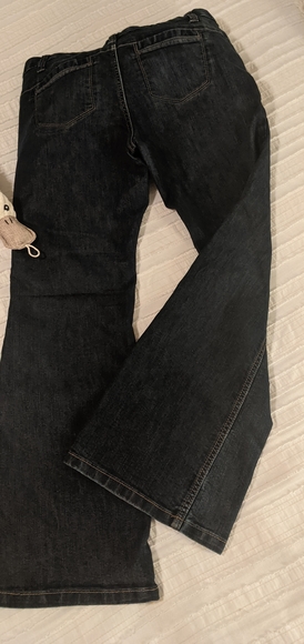 Size 6S (28" inseam) Banana Republic Blue Mid Rise Wide Leg Trouser Jeans - Picture 9 of 11